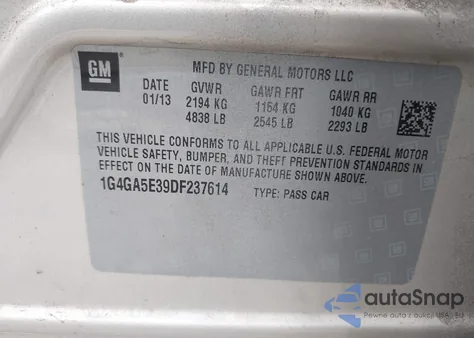 2013 Buick Lacrosse from USA, damaged, VIN 1G4GA5E39DF237614